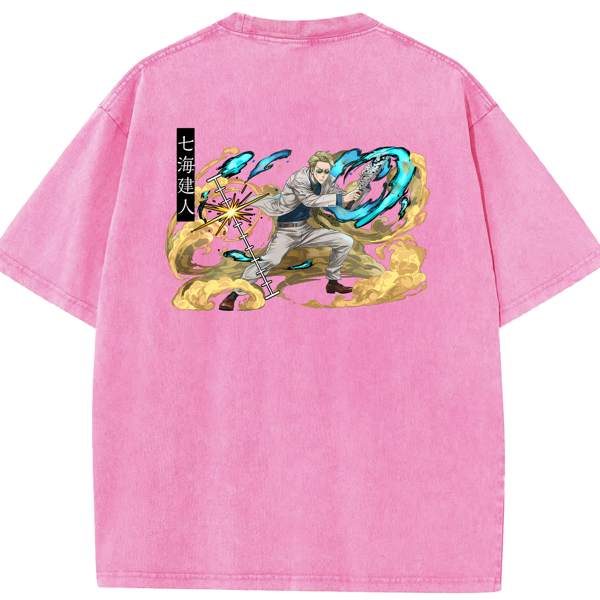 （画像用） 呪術廻戦 Jujutsu Kaisen 綿100% ヴィンテージ風 半袖Tシャツ（背面プリント）